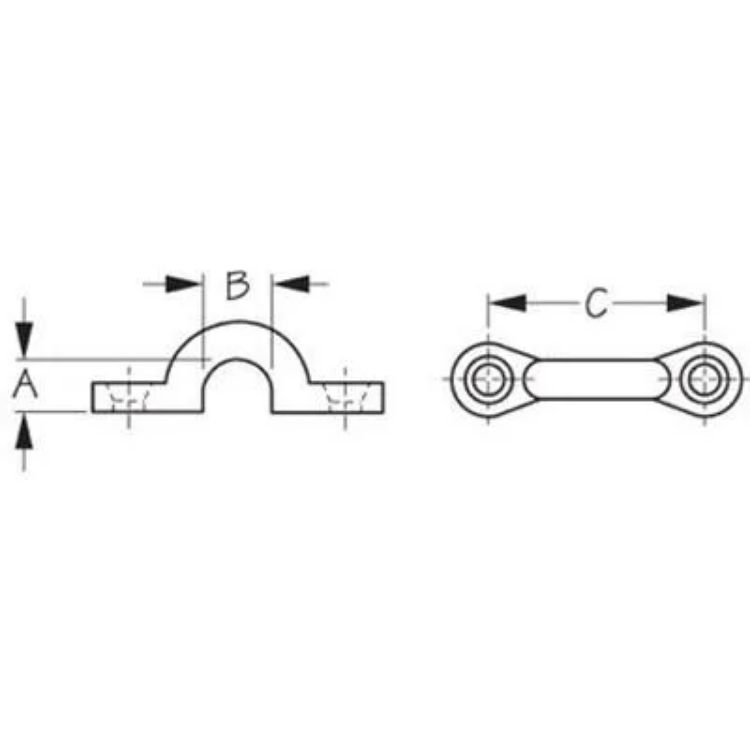 Sealect Designs Pad Eye 3/8" Im Nylon