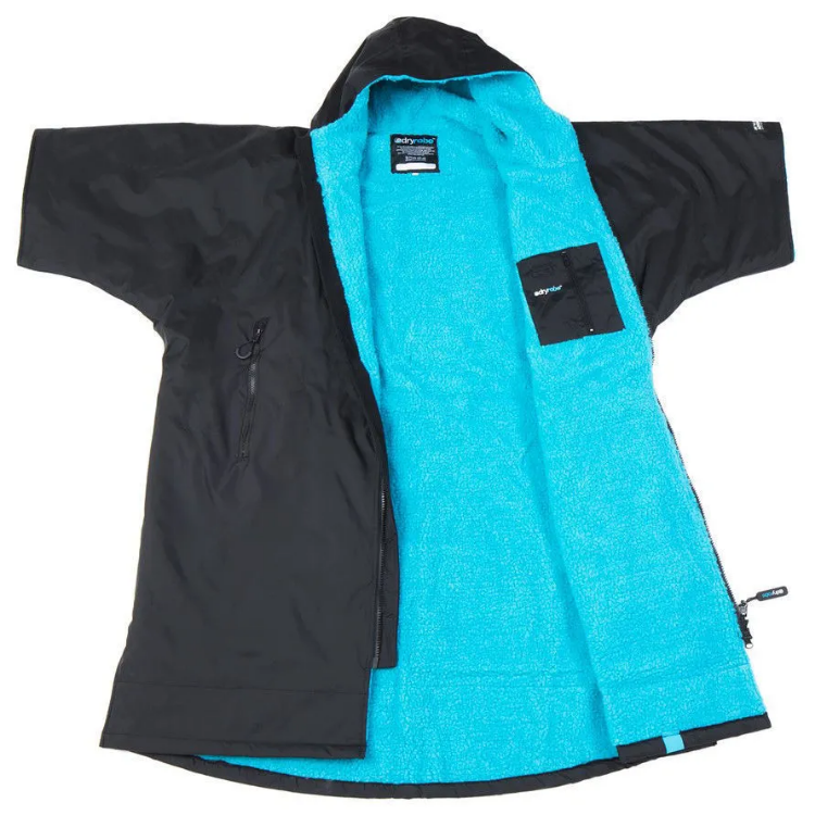 Dryrobe Advance Kid's Short Sleeve - Black / Blue