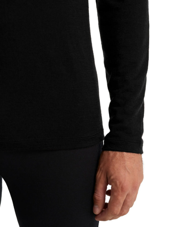 Icebreaker Men's Merino 200 Oasis Long Sleeve Crewe Thermal Top Black