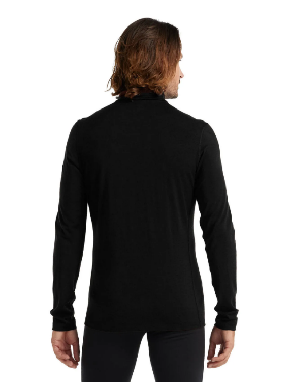 Icebreaker Men's Merino 200 Oasis Long Sleeve Half Zip Thermal Top Black