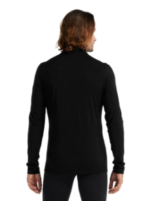 Icebreaker Men's Merino 200 Oasis Long Sleeve Half Zip Thermal Top Black