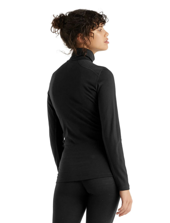 Icebreaker Women's Merino 200 Oasis Long Sleeve Half Zip Thermal Top in Black