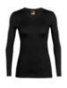 Icebreaker Women's Merino 200 Oasis Long Sleeve Crewe Thermal Top in Black