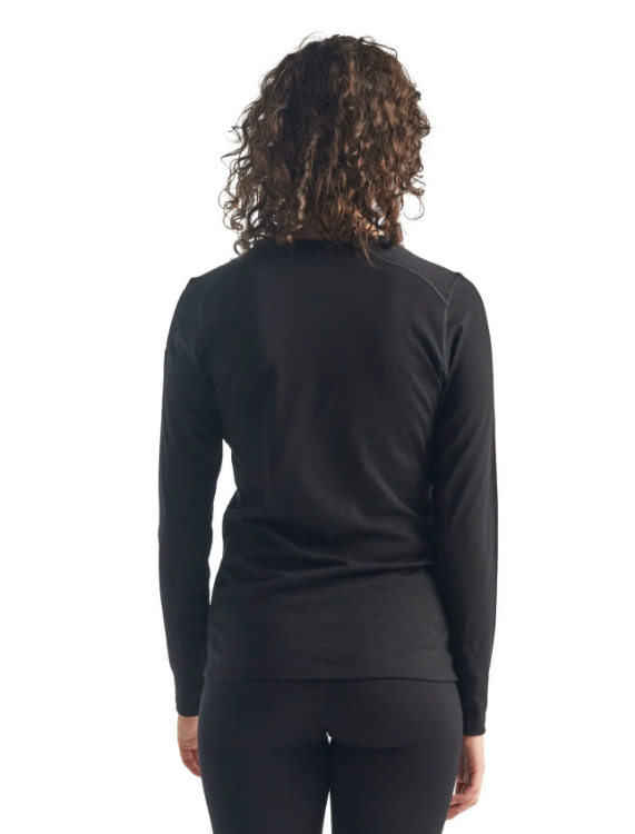 Icebreaker Women's Merino 200 Oasis Long Sleeve Crewe Thermal Top in Black