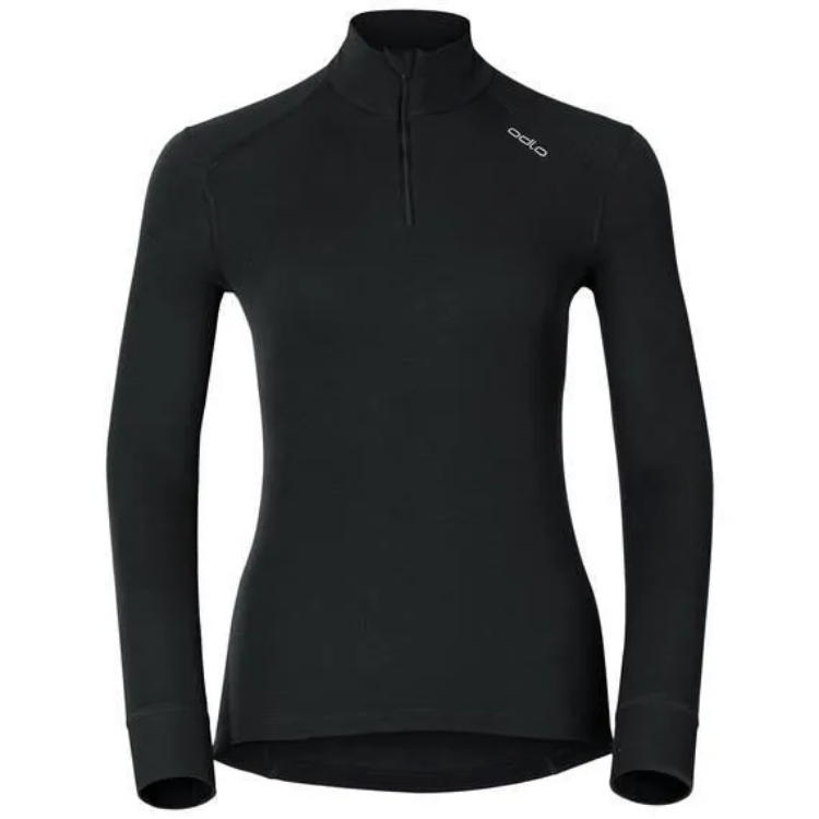 Odlo Active Originals Warm Shirt L/S Turtle Neck 1/2 Zip Women's Thermal Base Layer in Black