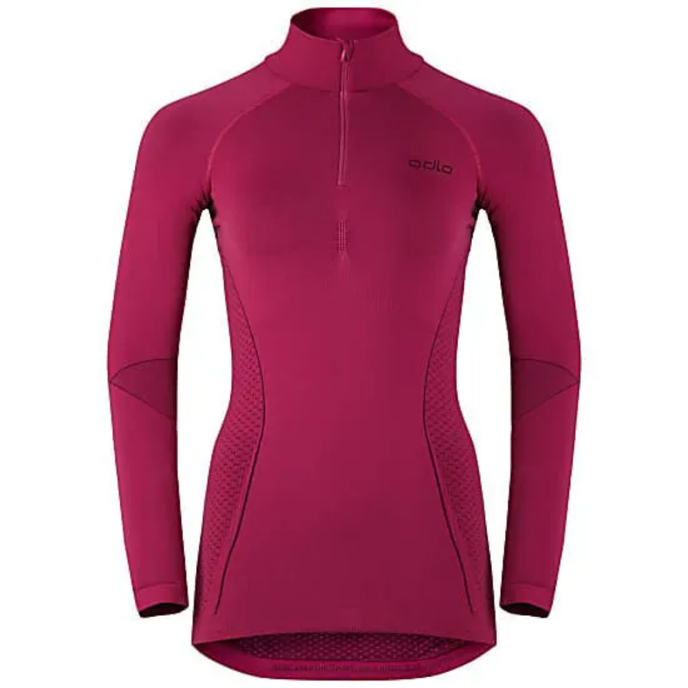 Odlo Evolution Warm Baselayer Shirt Half Zip Women's in Sangria - Zinfandel