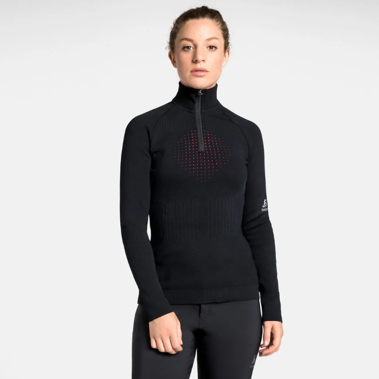 Odlo i-Thermic Midlayer 1/2 Zip Women's Thermal Top in Black