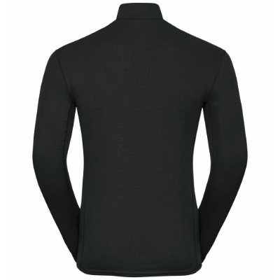 Odlo Men's ACTIVE WARM ECO Half-Zip Turtleneck Baselayer Top in Black