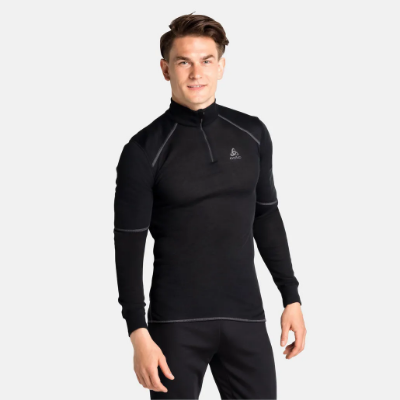 Odlo Men's ACTIVE X-WARM ECO Half-Zip Turtleneck Baselayer Top