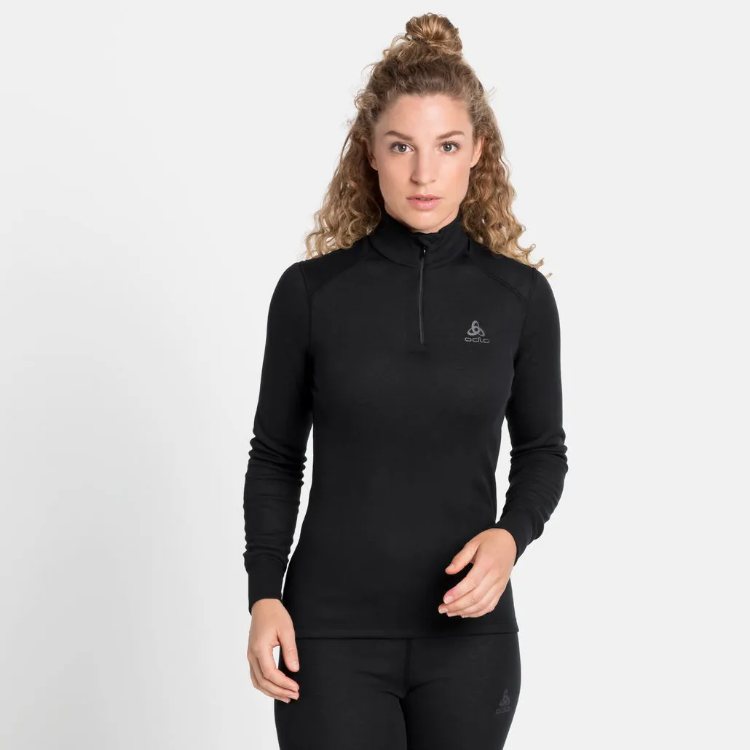 Odlo Women's ACTIVE WARM ECO Half-Zip Turtleneck Baselayer Top Thermal Top