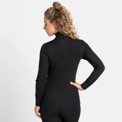Odlo Women's ACTIVE WARM ECO Half-Zip Turtleneck Baselayer Top Thermal Top