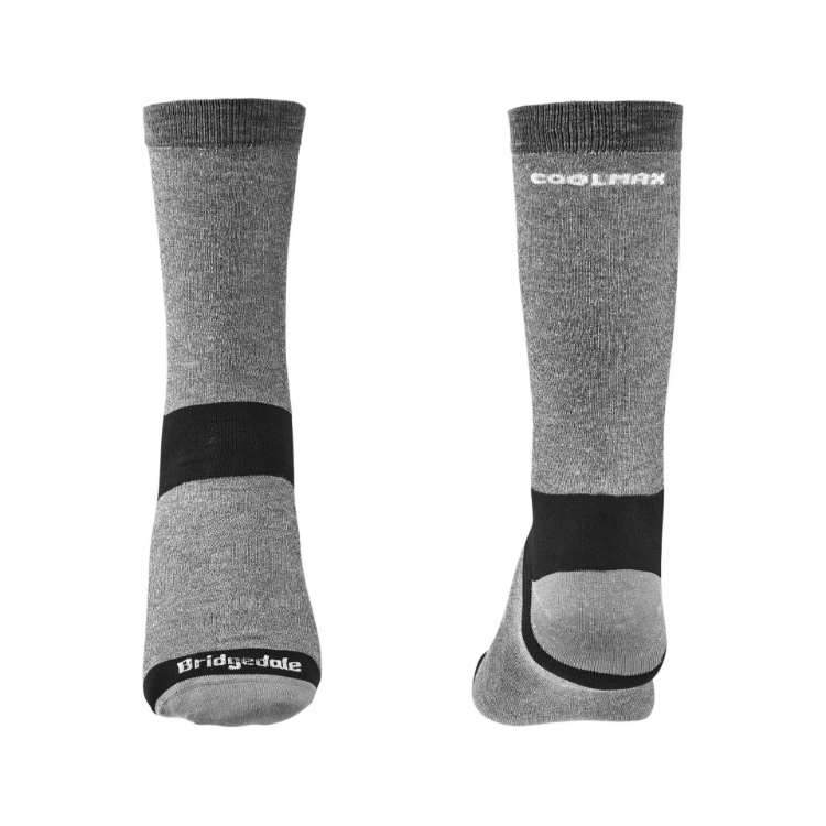 Bridgedale Liner Baselayer Coolmax 2 Pairs Men's Boot Socks in Grey