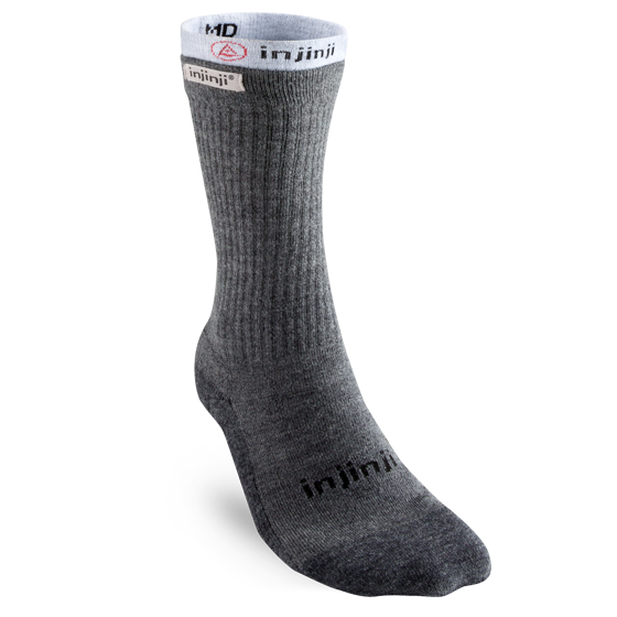 Injinji Liner + Hiker Crew Socks in Charcoal