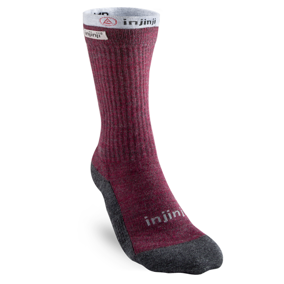 Injinji Womens Liner + Hiker Crew Socks in Maroon
