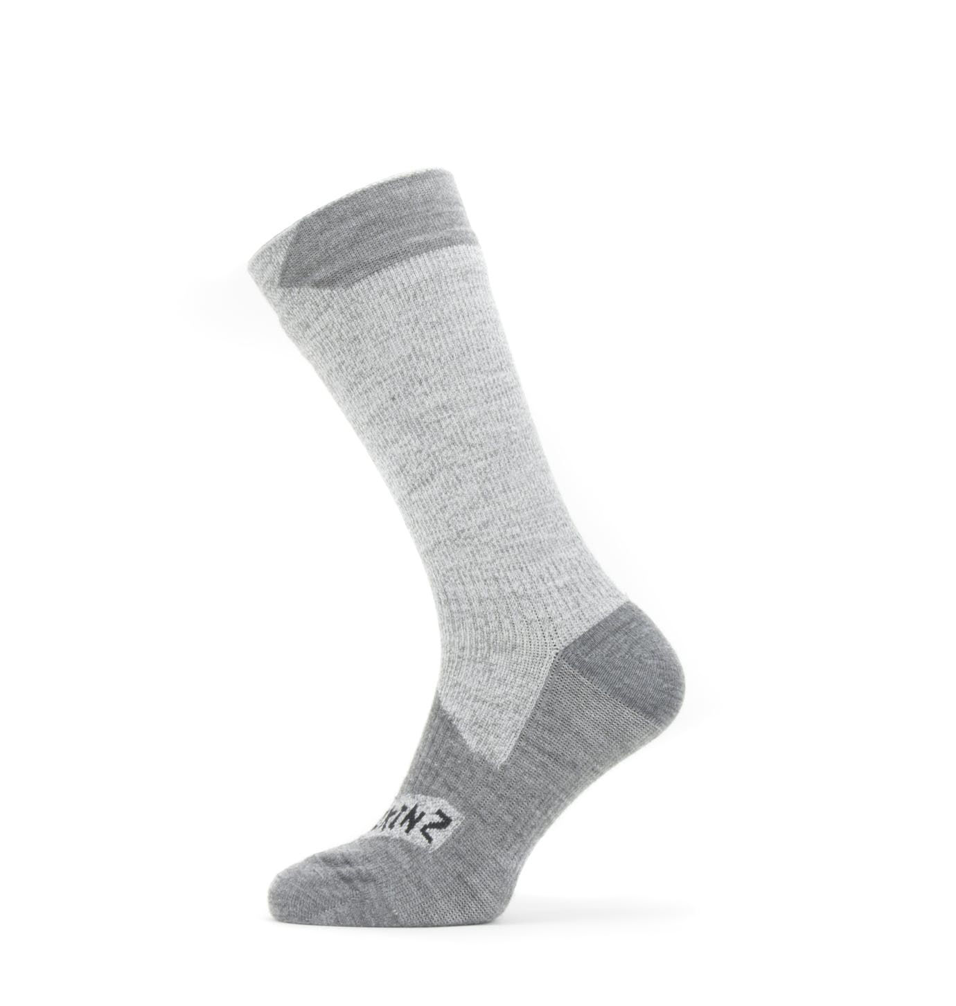 Sealskinz Waterproof All Weather Mid Sock in Grey / Grey Marl
