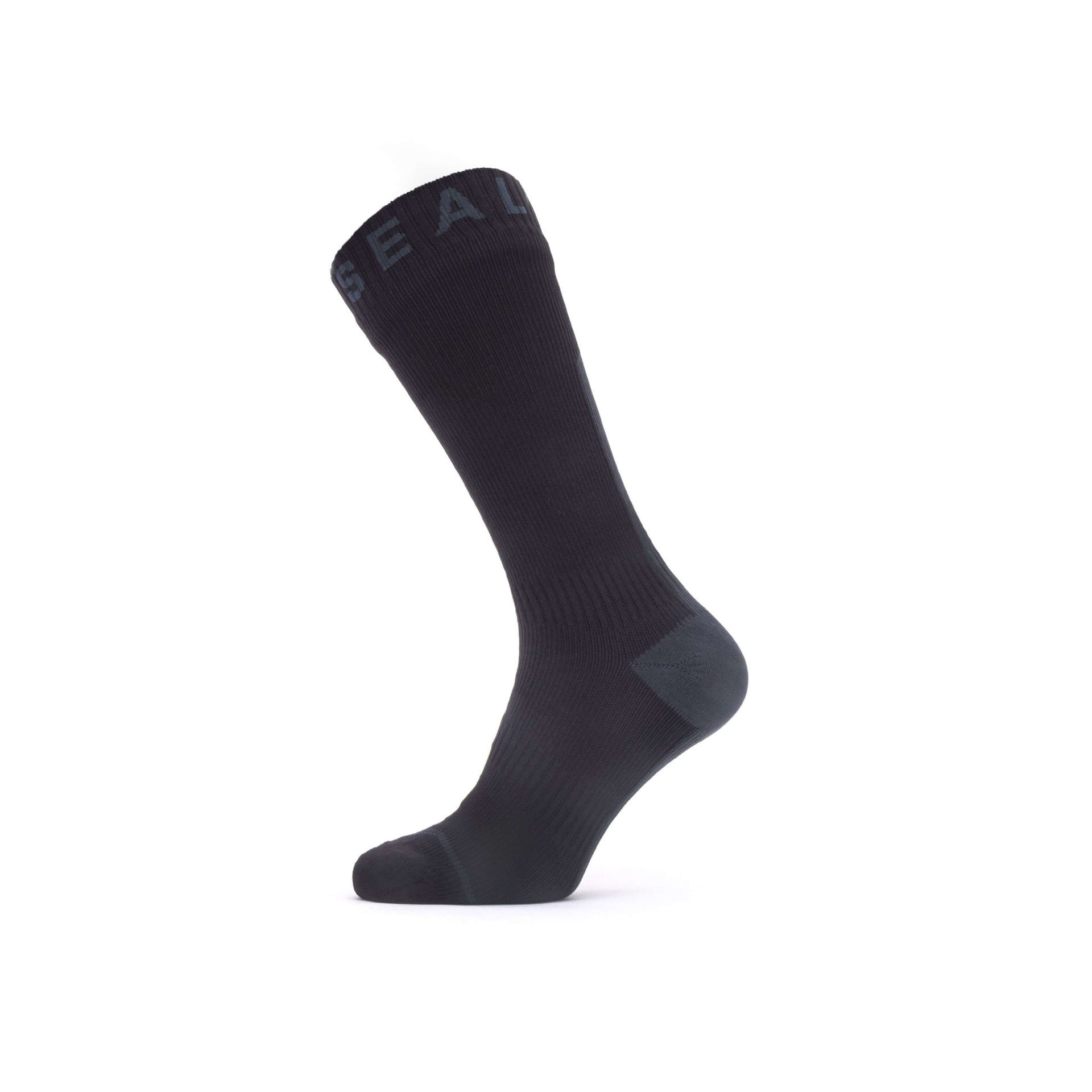 Sealskinz Waterproof All Weather Mid Sock with Hydrostop in Black / Grey