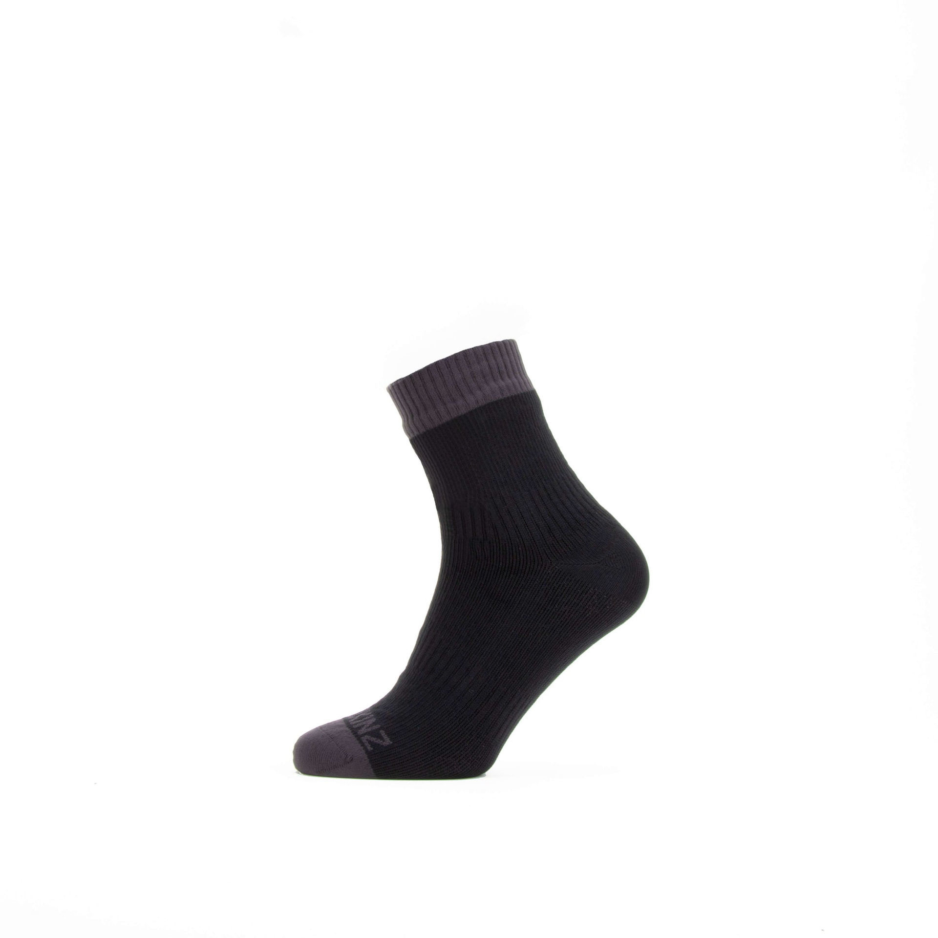 Sealskinz Waterproof Warm Weather Ankle Sock in Black / Grey