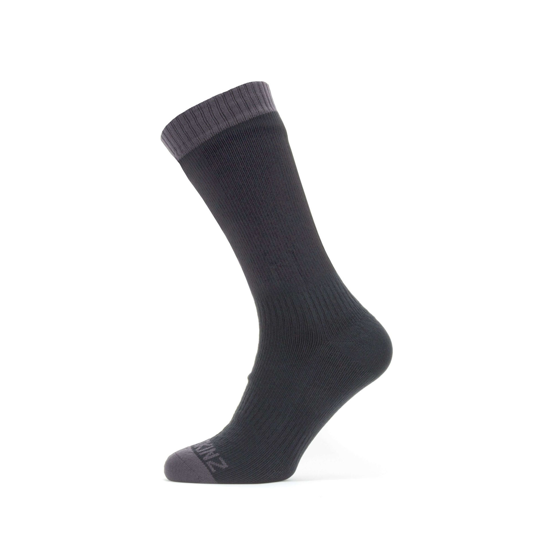 Sealskinz Waterproof Warm Weather Mid Sock in Black / Grey