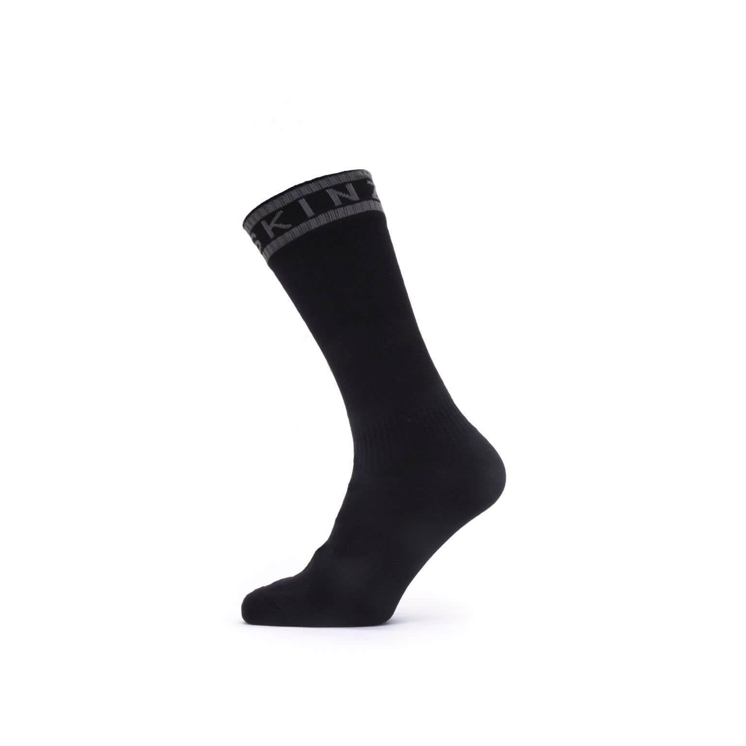 Sealskinz Waterproof Warm Weather Mid Sock with Hydrostop in Black / Grey