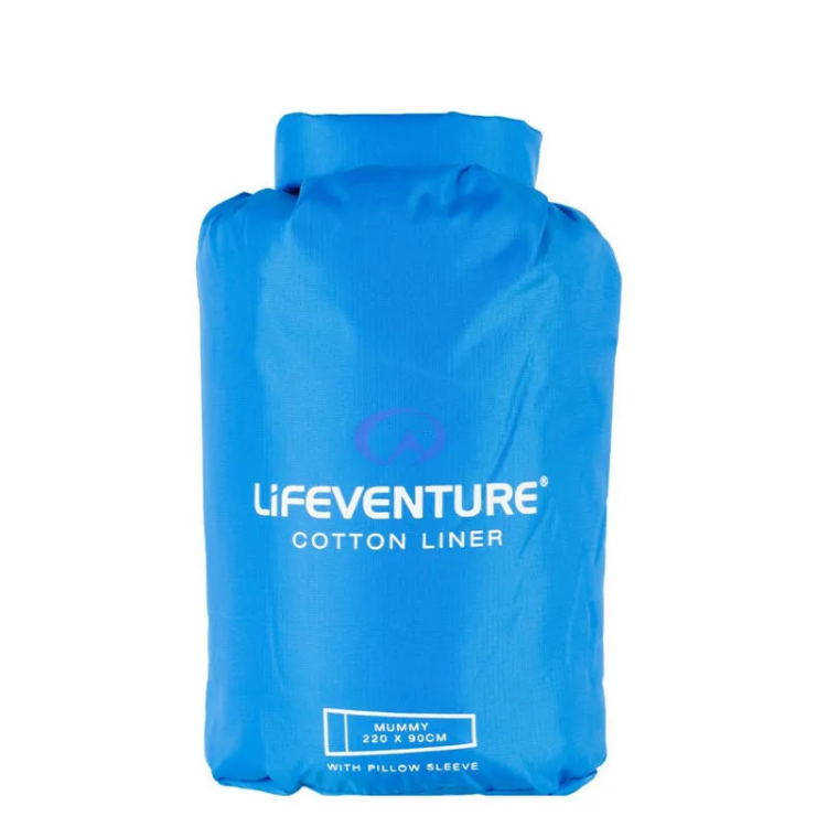 Lifeventure Cotton Sleeping Bag Liner with Pillow Sleeve