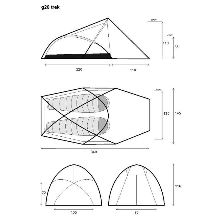 Lightwave g20 trek 2 Man Tent
