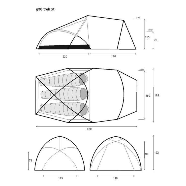 Lightwave g30 trek XT 3 Man Tent