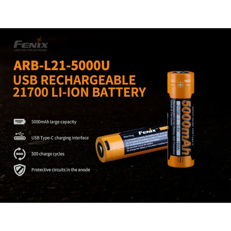 Fenix 21700 Rechargeable Battery + USB