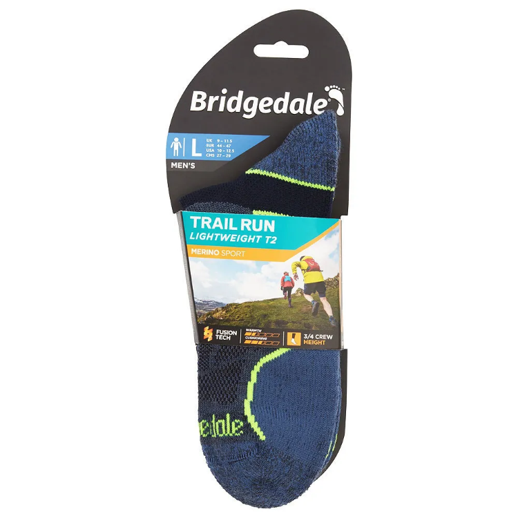 Bridgedale TRAIL RUN Lightweight T2 Merino Sport 3/4 Crew Men's