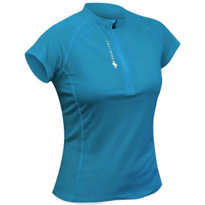 Raidlight Activ Run SS Shirt Mid Zip W in Blue