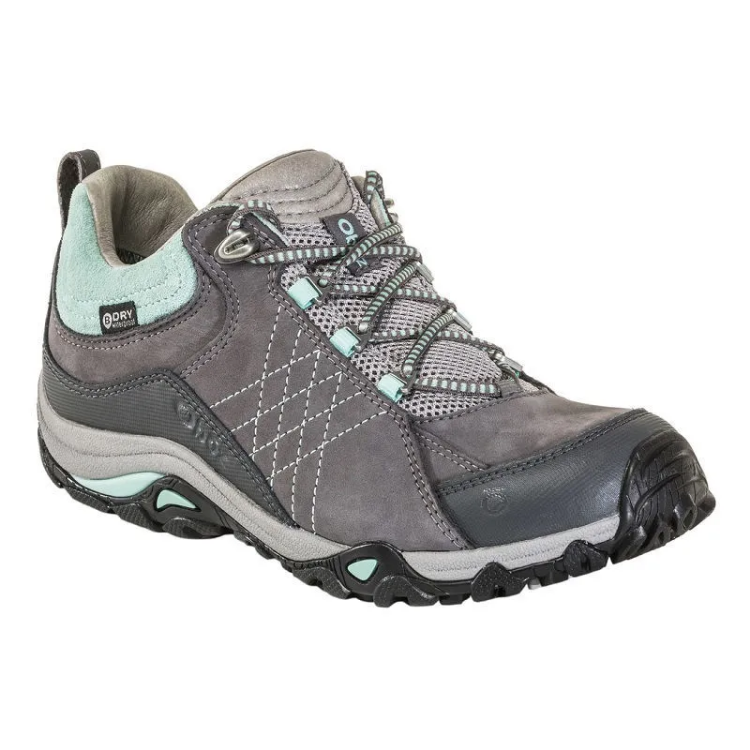 Oboz Women's Sapphire Low Bdry - Wide Walking Shoes in OB-Charcoal/Beach Glass