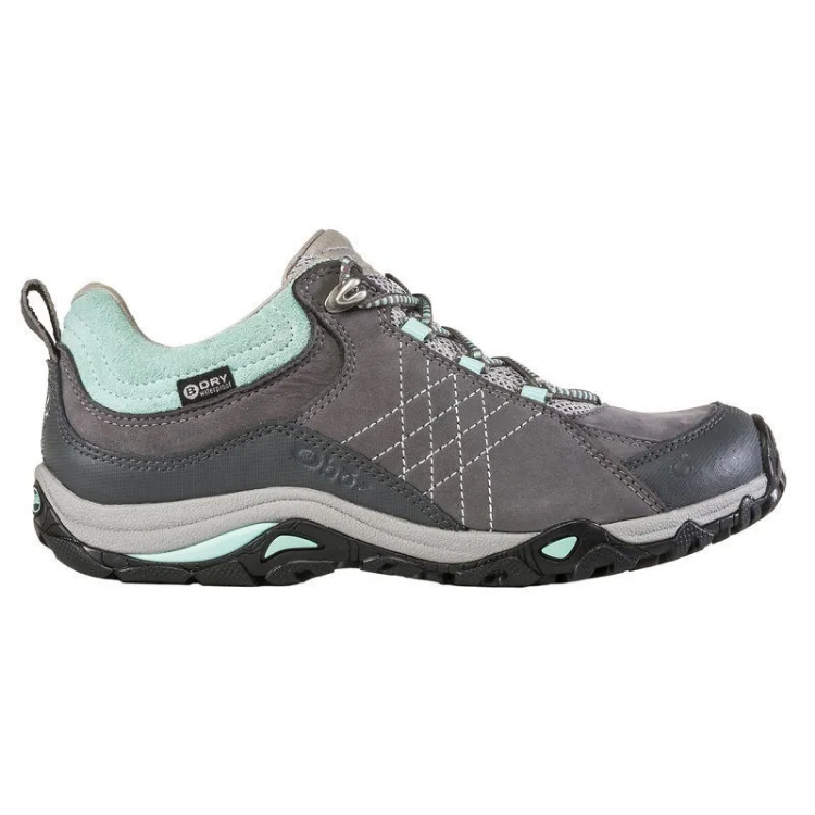 Oboz Women's Sapphire Low Bdry - Wide Walking Shoes in OB-Charcoal/Beach Glass