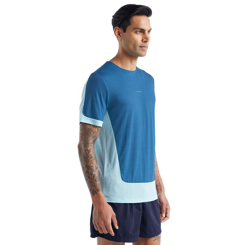 Icebreaker Men's ZoneKnit Merino Short Sleeve T-Shirt in Azul Haze