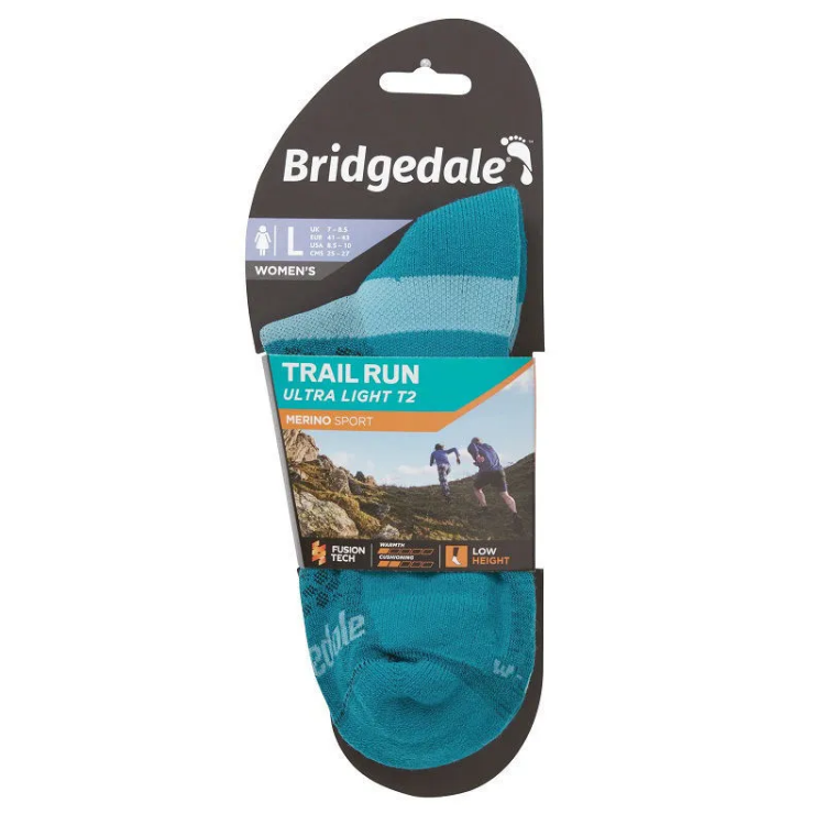 Bridgedale Trail Run Ultralight T2 Merino Sport Low Women's in Teal