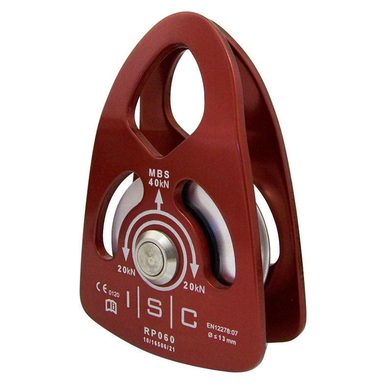ISC Aluminium Prussik Pulley 13mm Red with Roller Bearings