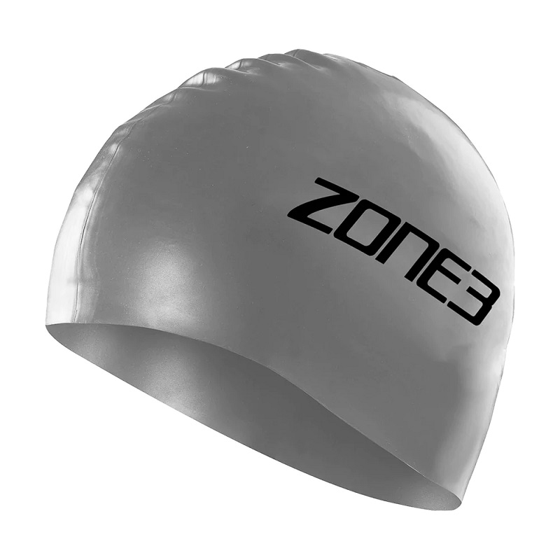 Zone3 Silicone Swim Cap in Silver