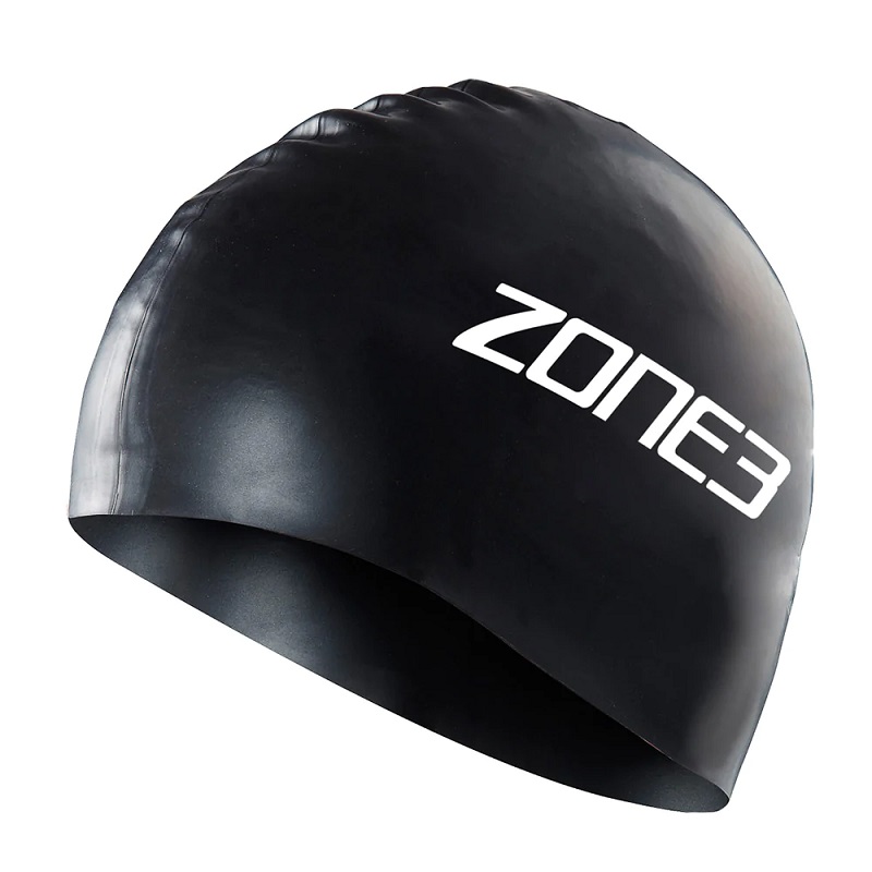 Zone3 Silicone Swim Cap in Black