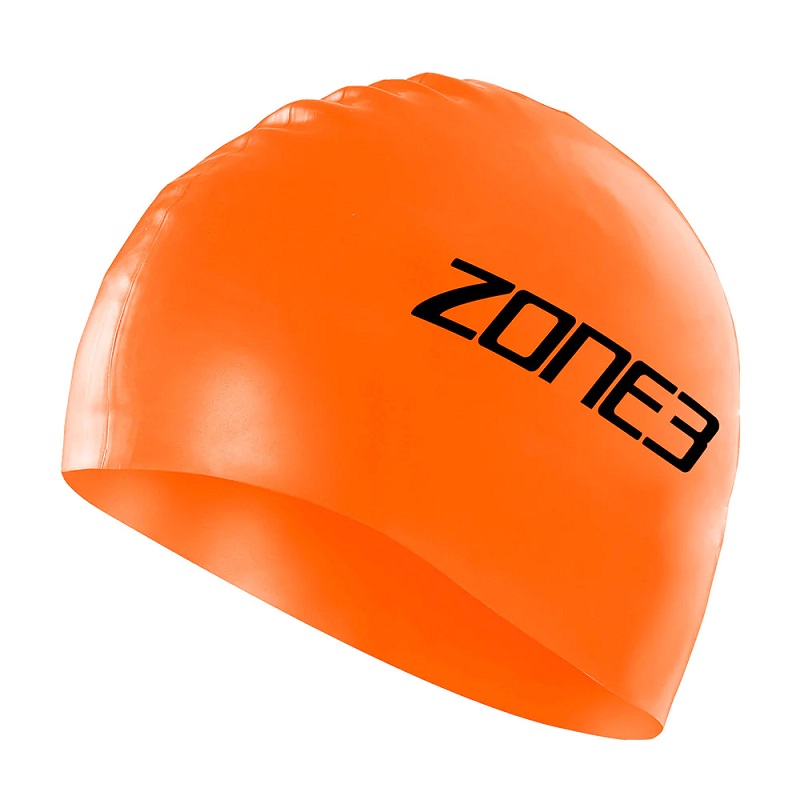 Zone3 Silicone Swim Cap in Hi Vis Orange