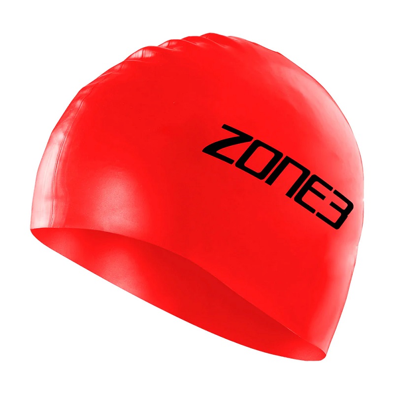 Zone3 Silicone Swim Cap in Red