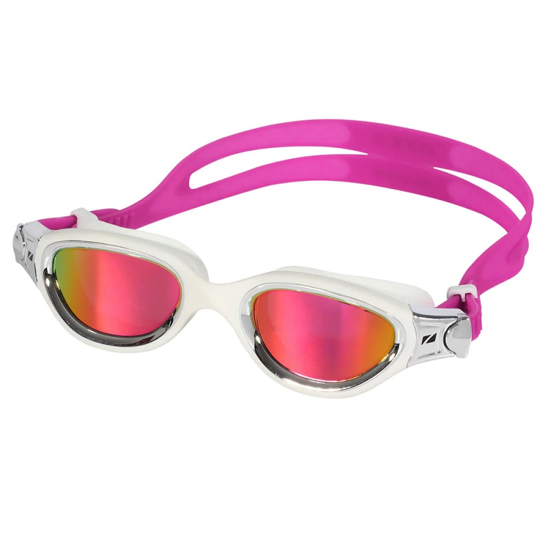Zone3 Venator-X Goggles in White / Silver - Lens Polarized Revo Pink