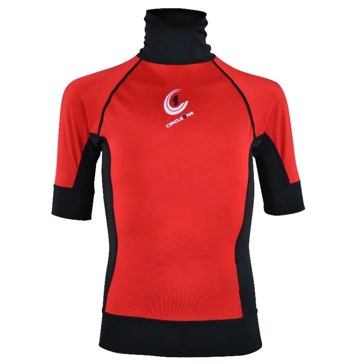 Circle One Lycra Short Sleeve Kid's Rash Vest - Red 