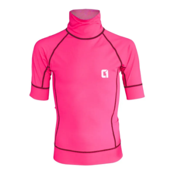 Circle One Lycra Short Sleeve Kid's Rash Vest in Pink