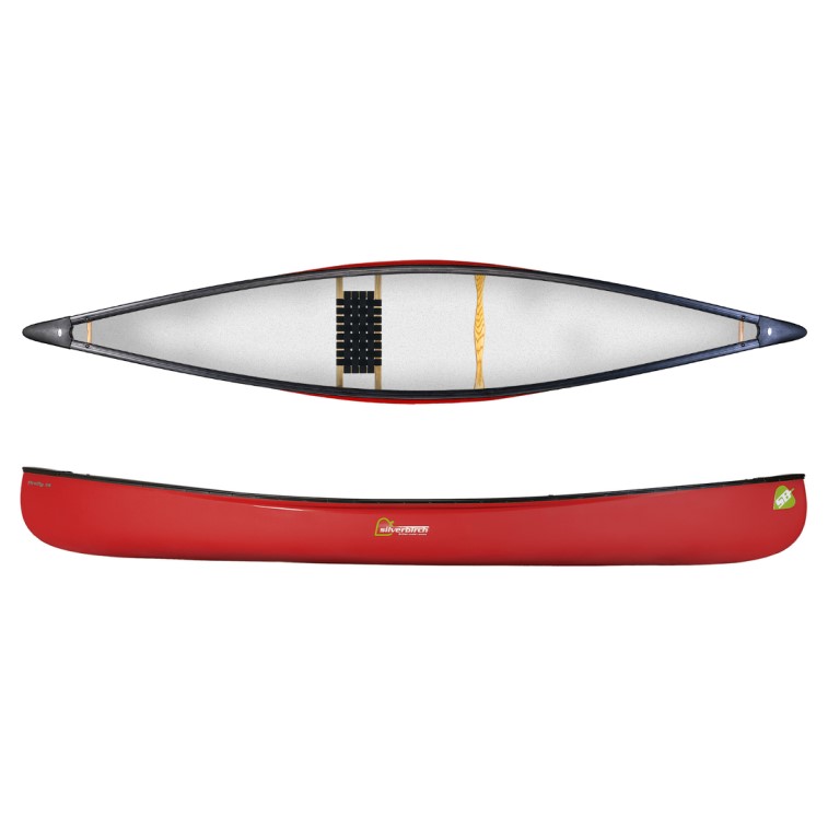 Silverbirch Canoes Firefly 14 Solo Duralite - Firebrick Red - Wood Web Seat 