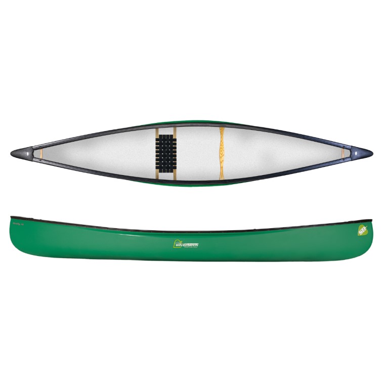 Silverbirch Canoes Firefly 14 Solo Duralite - Forest Green - Wood Web Seat 