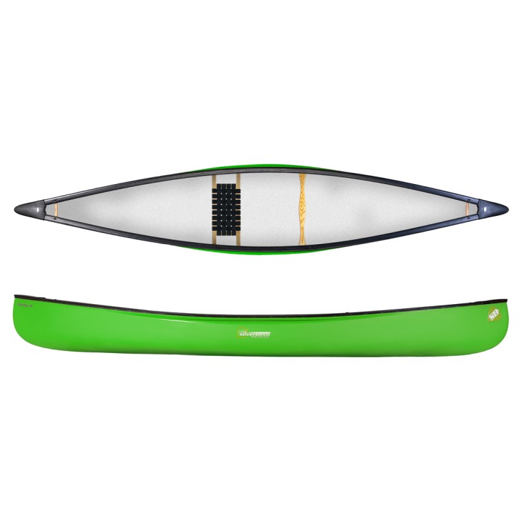 Silverbirch Canoes Firefly 14 Solo Duralite - Lime Green - Wood Web Seat 