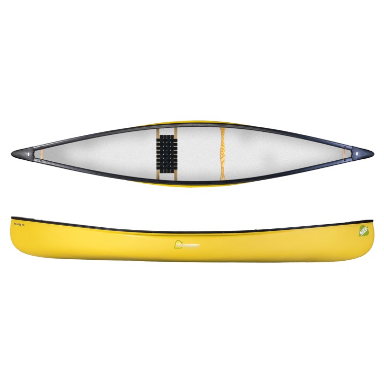 Silverbirch Canoes Firefly 14 Solo Duralite - Vivid Yellow - Wood Web Seat 