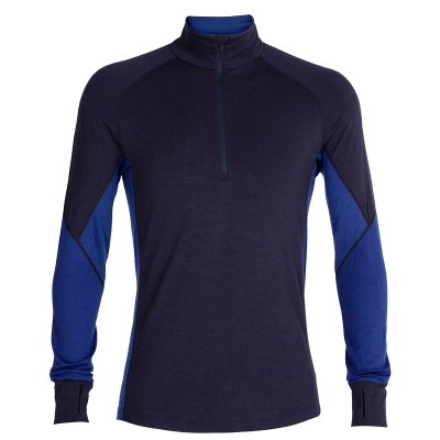 Icebreaker Men's Merino 260 Zone Long Sleeve Half Zip Thermal Top in Midnight Navy / Royal Navy