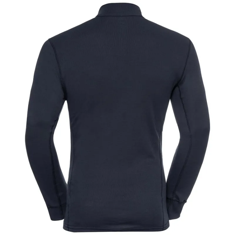 Odlo Men's ACTIVE WARM ECO Half-Zip Turtleneck Baselayer Top in Dark Sapphire