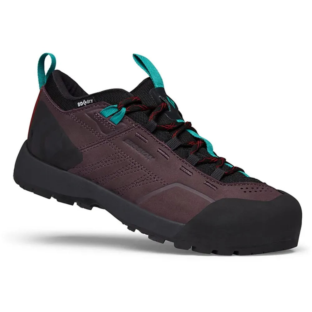 Black Diamond Women's Mission Leather Low WP Approach Shoes in Mulberry Black