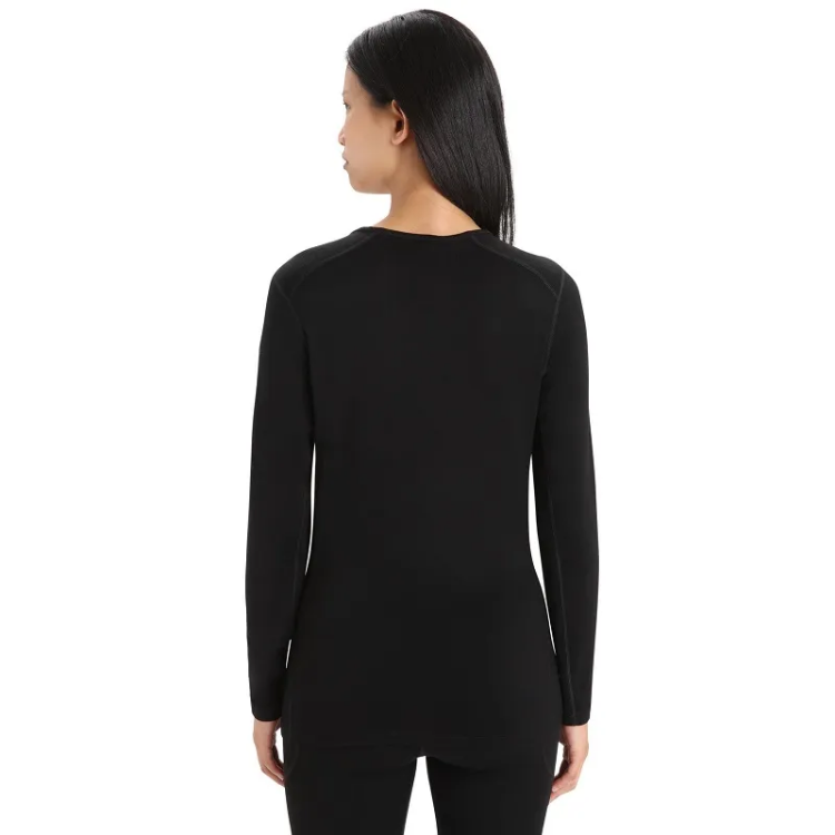Icebreaker Women's Merino 260 Tech Long Sleeve Crewe Thermal Top in Black