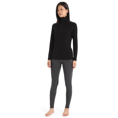 Icebreaker Women's Merino 260 Tech Long Sleeve Half Zip Thermal Top in Black